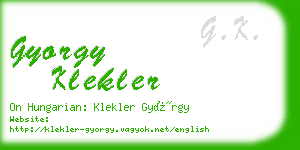 gyorgy klekler business card